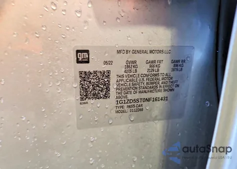 2022 Chevrolet Malibu Lt z USA, uszkodzony, nr VIN 1G1ZD5ST0NF161431